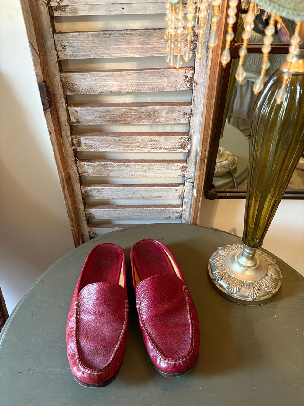 Cole Haan Red Leather Slip-On Loafers